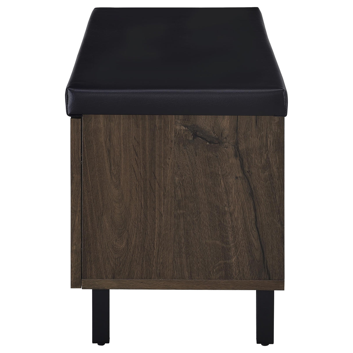 Brixton 2-Door Padded Shoe Storage Bench in Smoked Oak