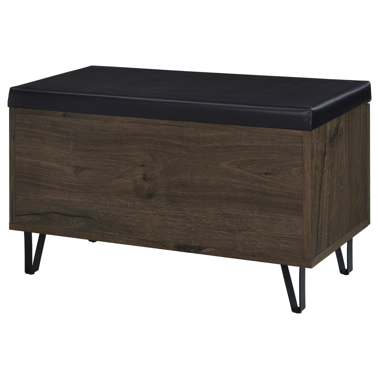Brixton 2-Door Padded Shoe Storage Bench in Smoked Oak