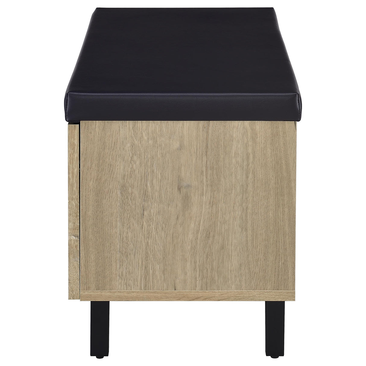 Brixton 2-Door Shoe Storage Bench with Padded Seat, White Oak