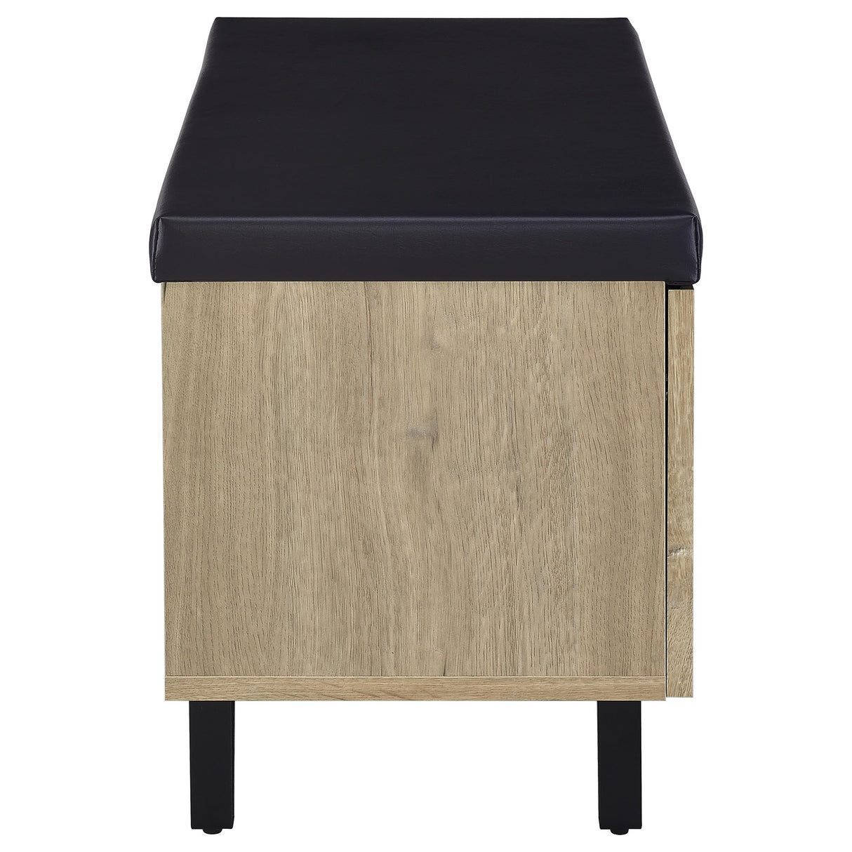 Brixton 2-Door Shoe Storage Bench with Padded Seat, White Oak