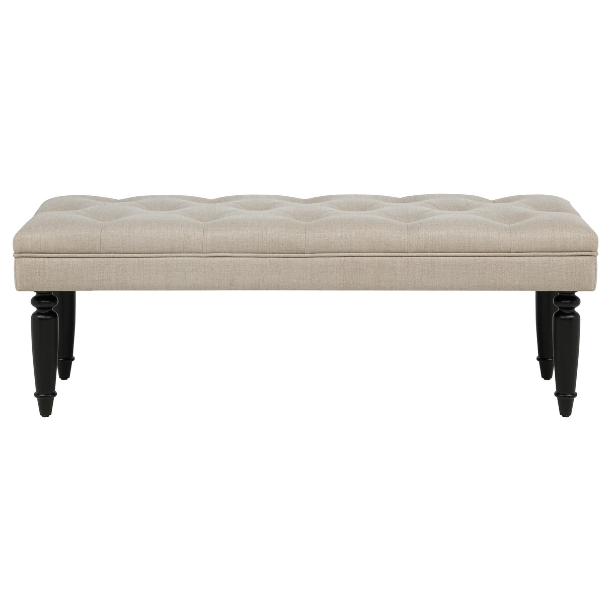 Marsha 52" Latte Button-Tufted Upholstered Accent Bench