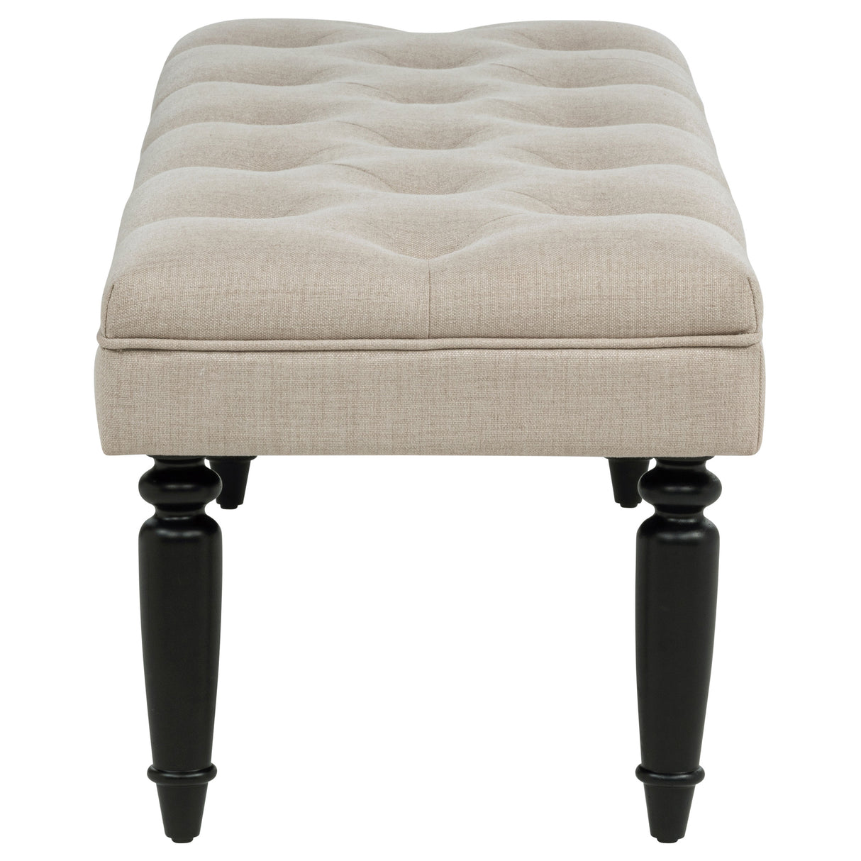 Marsha 52" Latte Button-Tufted Upholstered Accent Bench