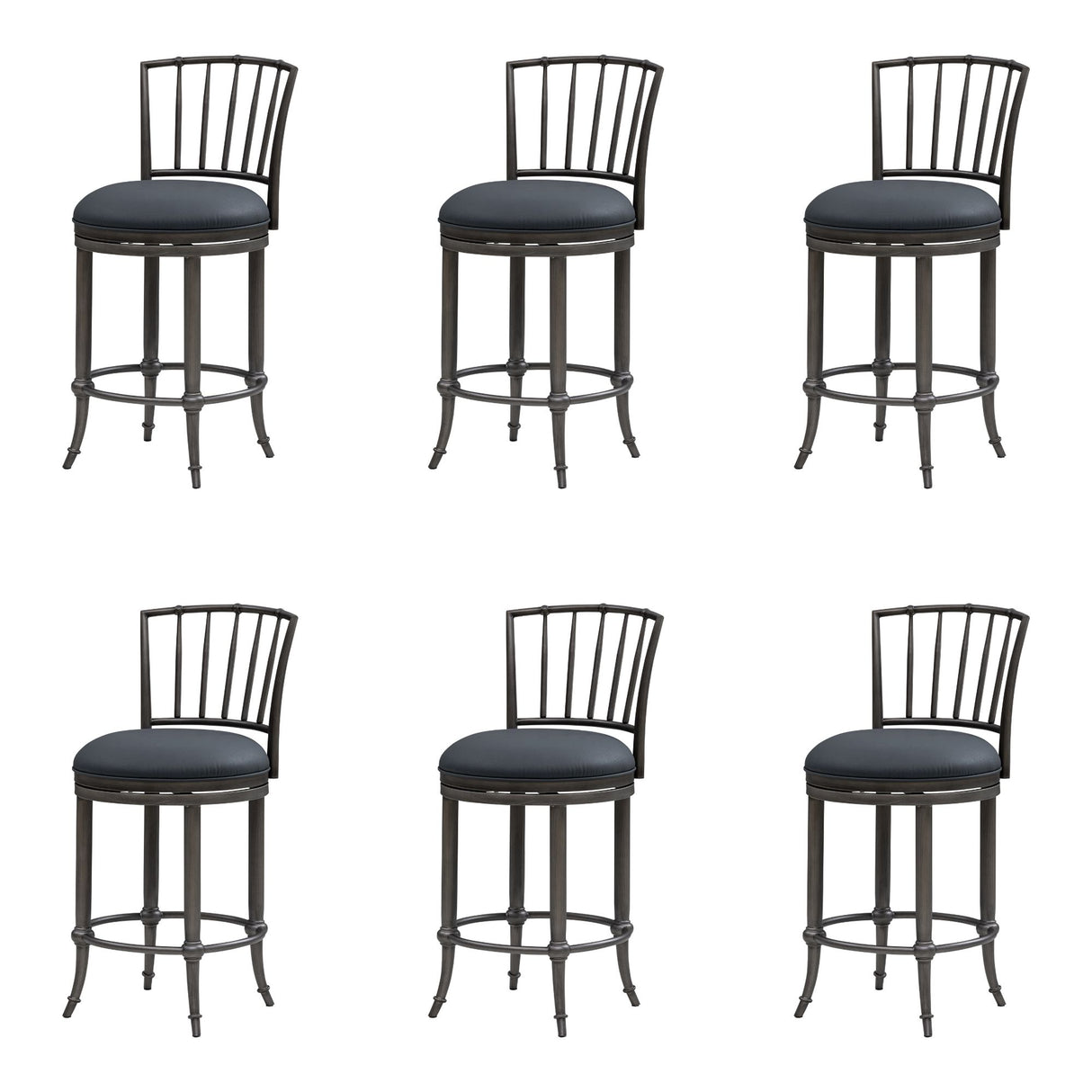 Vince - Commercial Grade Steel Frame Faux Leather Upholstered Swivel Counter Height Barstool