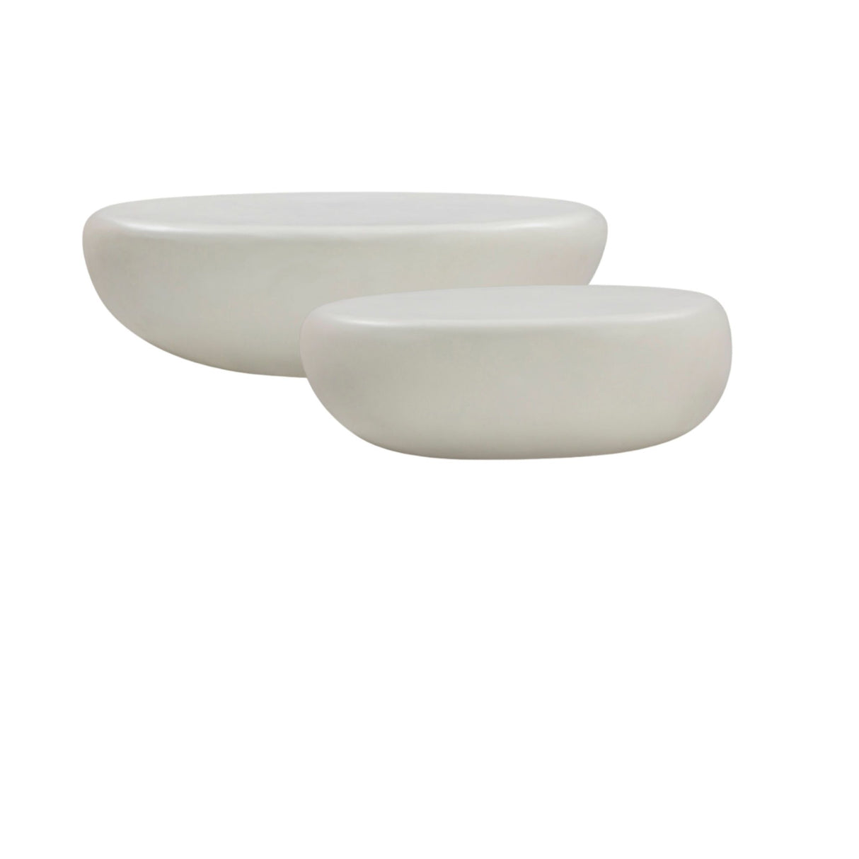 Zenstone - Indoor Outdoor 2-Piece Coffee Table Set - White Concrete Finish