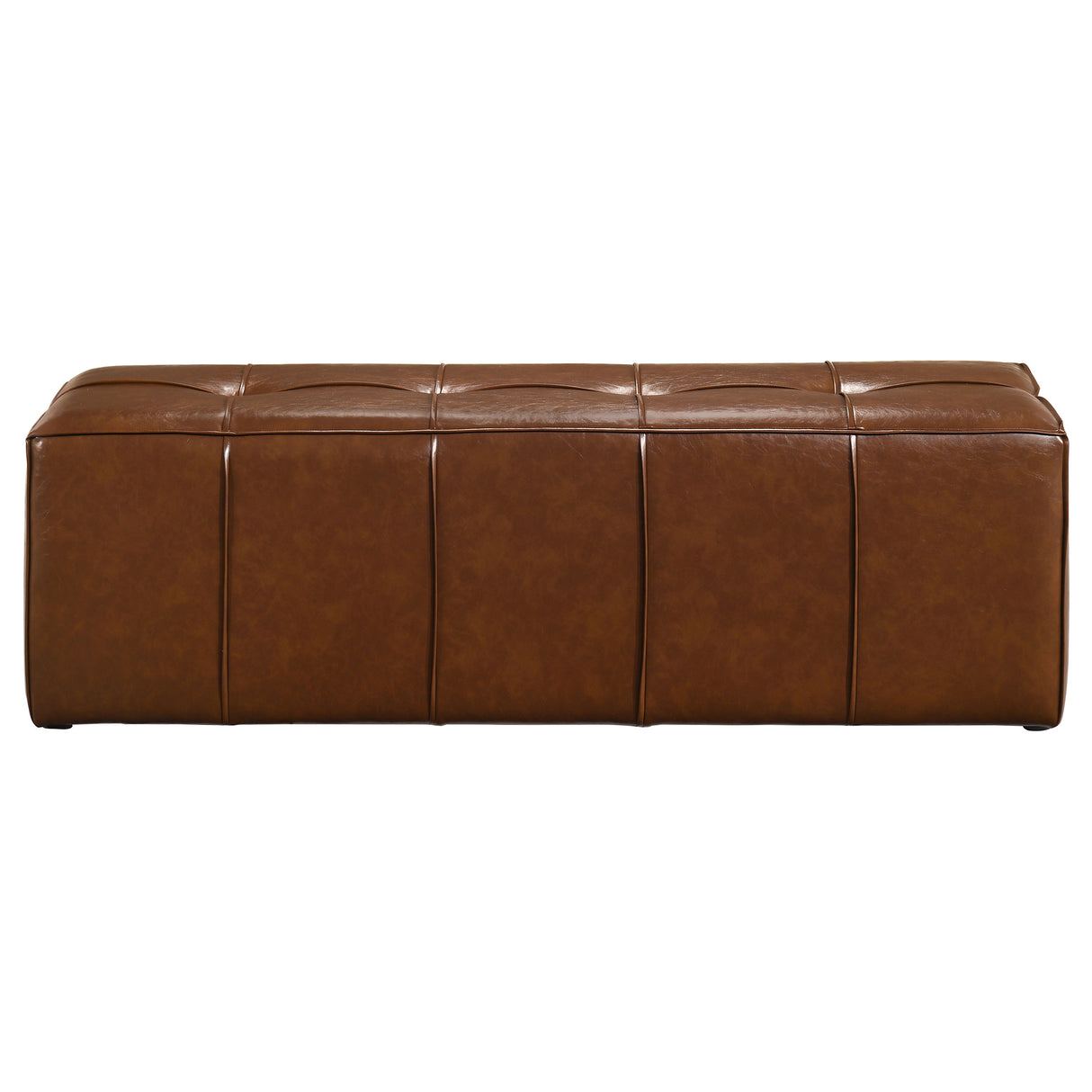 Farrell Brown Leatherette Upholstered Bench
