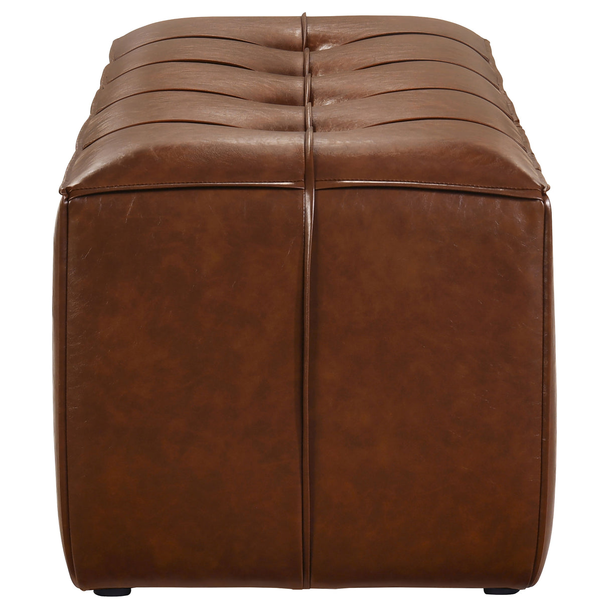 Farrell Brown Leatherette Upholstered Bench