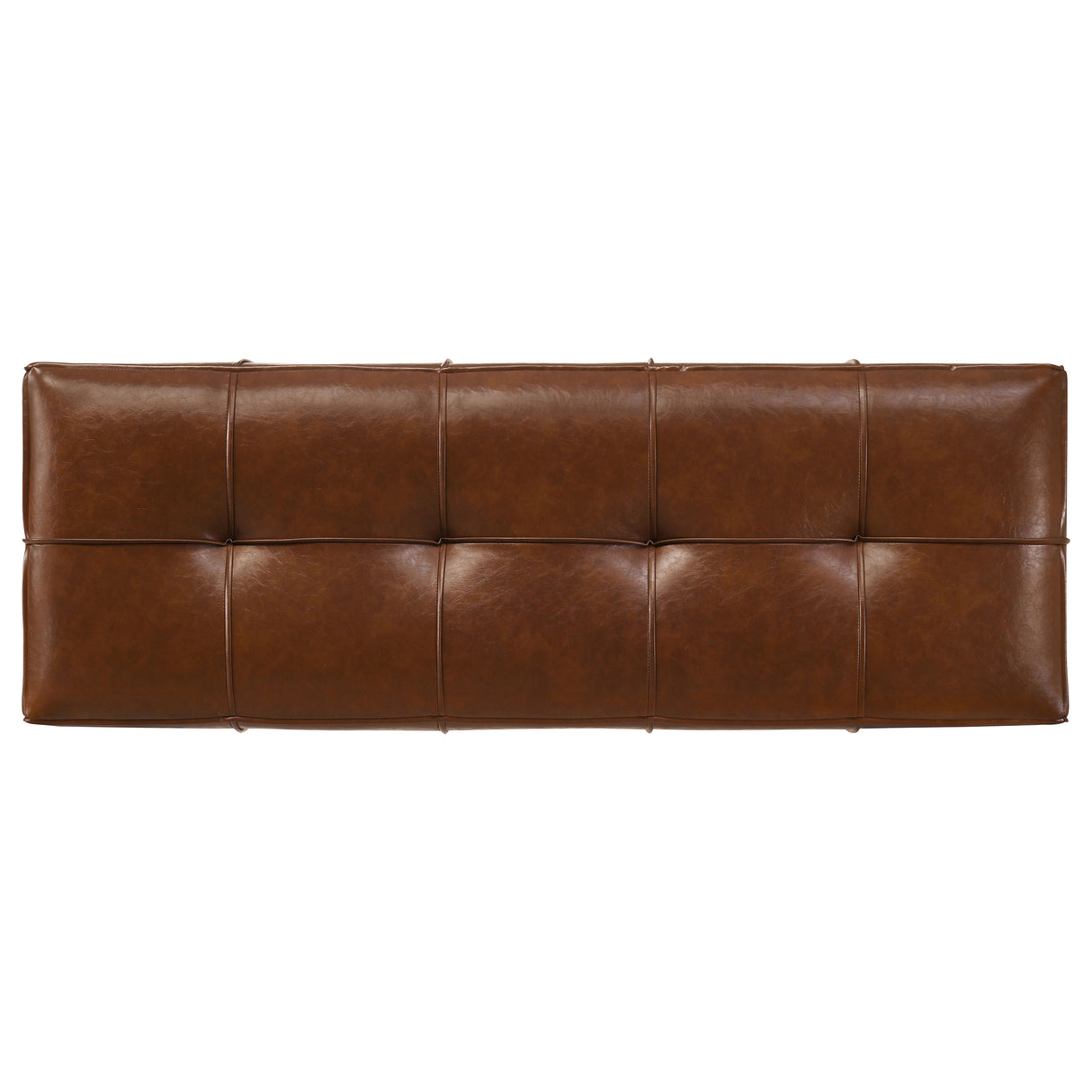 Farrell Brown Leatherette Upholstered Bench