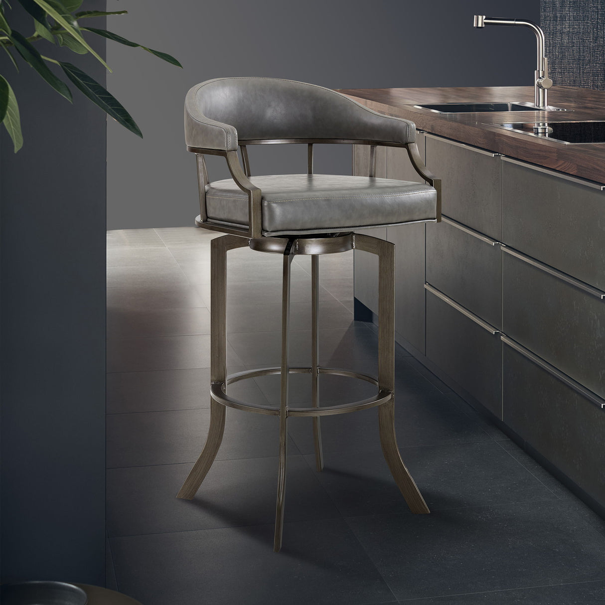 Edy - Swivel Bar Stool - Mineral