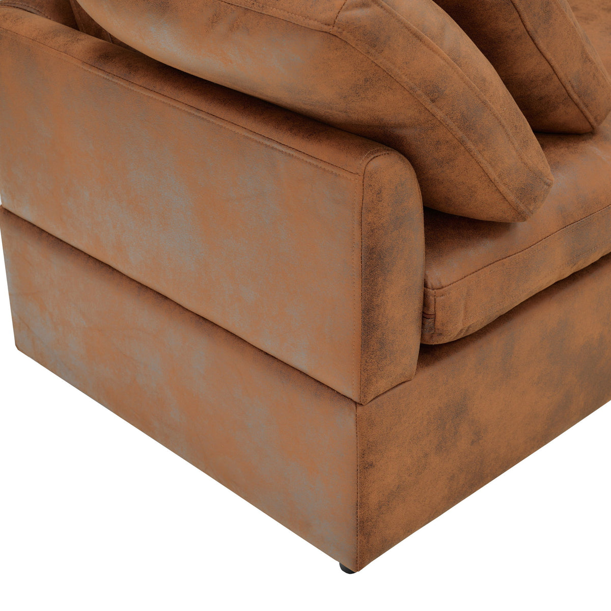 Modular Cloud Sectionals Sofa, Freely Configurable Corner - Light Brown