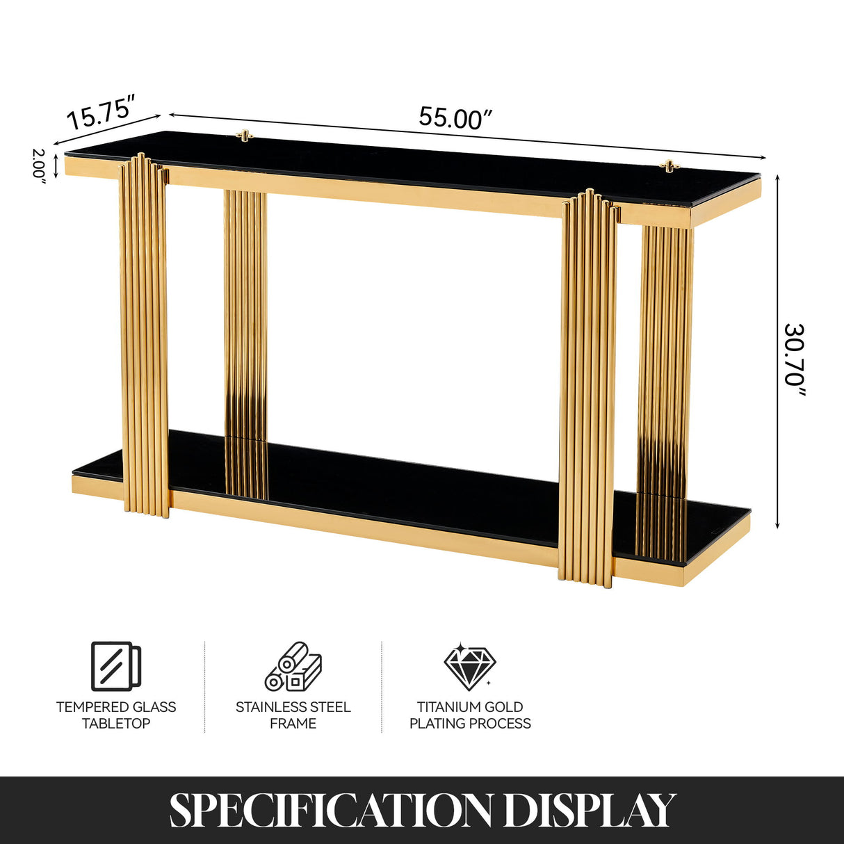 Console Table With Double Tier Storage
