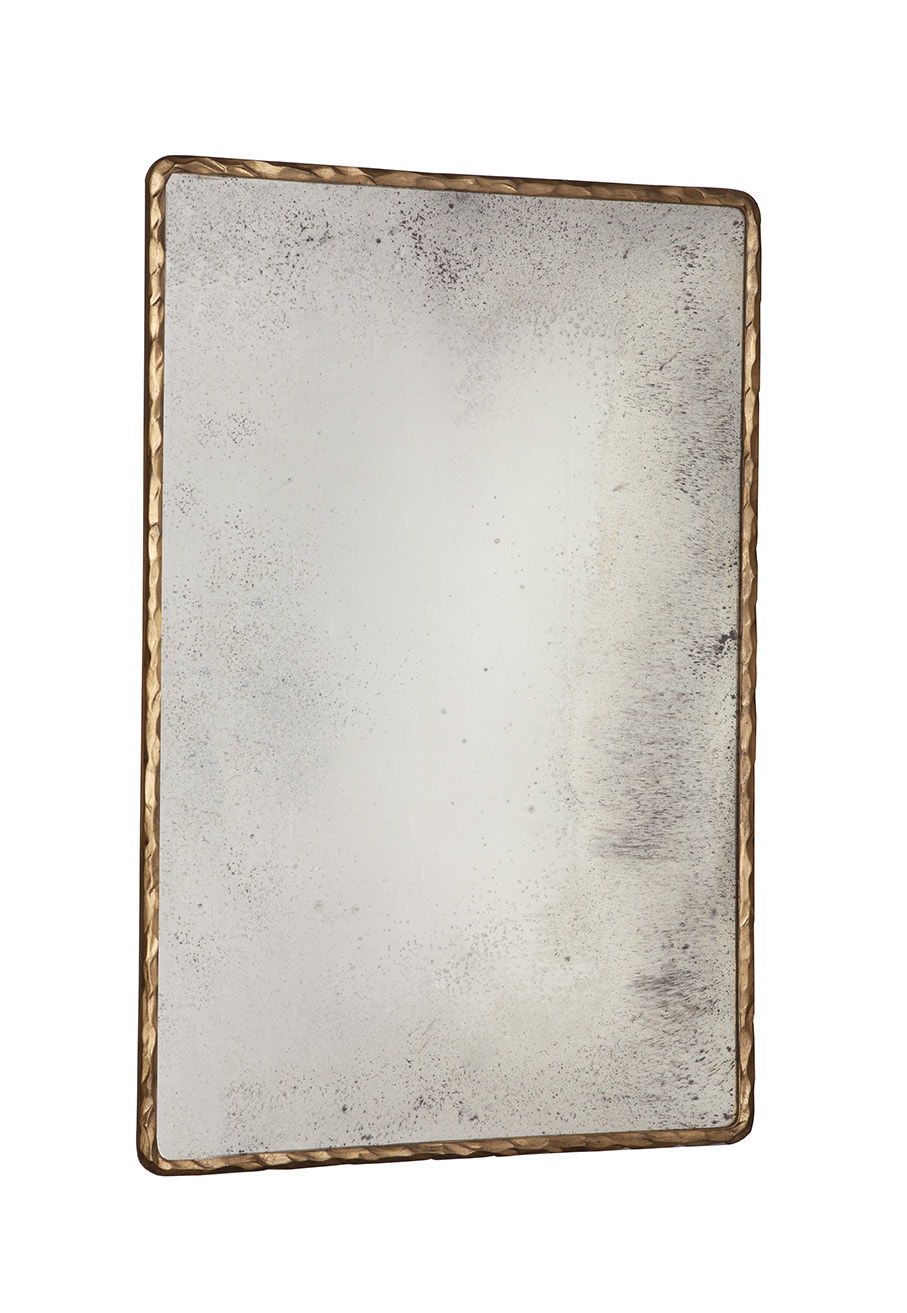 Hammered Edge Mirror - Gold