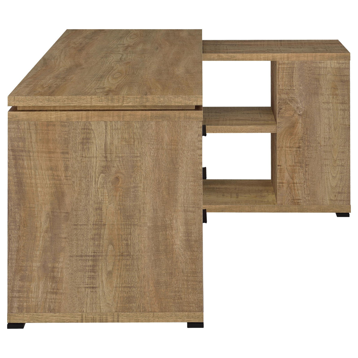 Caelum - L - Shaped Computer Desk With 3 Drawers - Mango Color
