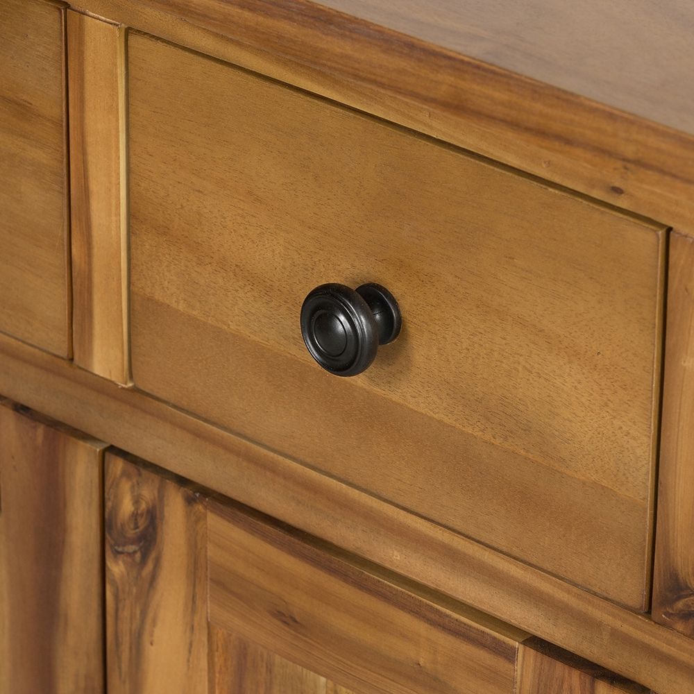 Sideboard Storage Cabinet Farmhouse Style Wood 55x32in Light Brown