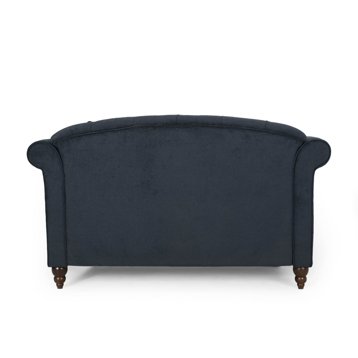 Upholstered Chaise Lounge & Scroll Arms, Turned Legs And 2 Pillows - Charcoal