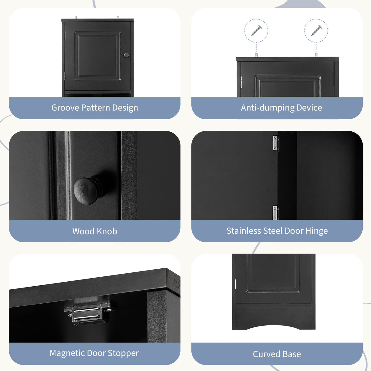 Multi Functional Corner Cabinet With Adjustable Shelves And 2 Doors