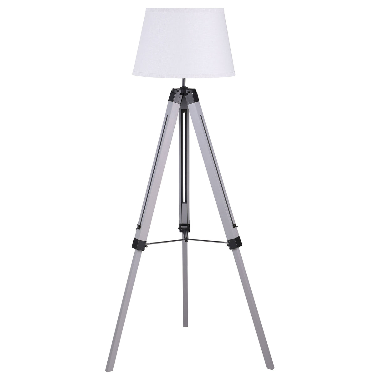 Dayton 56" Grey Metal Tripod Floor Lamp with Empire Shade