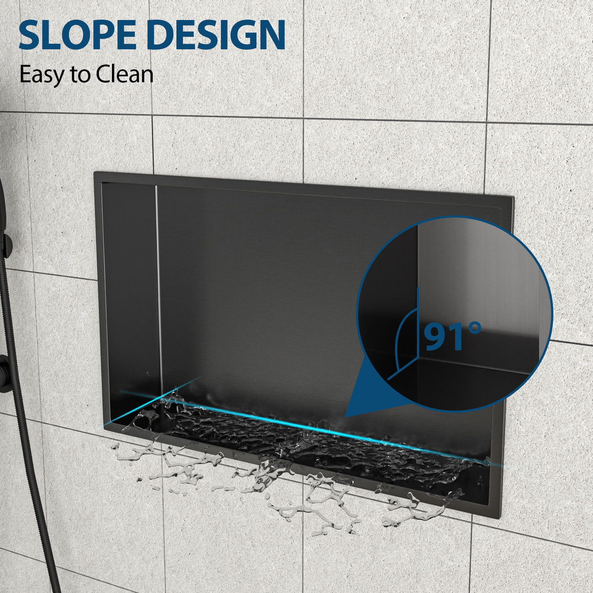 Stainless Steel Shower Niche With Seamless Design For Bathroom Storage
