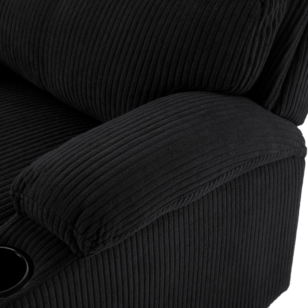 Adjustable Manual Recliner, Ergonomic Lounge Chair With Phone Holder And 2 Cup Holders