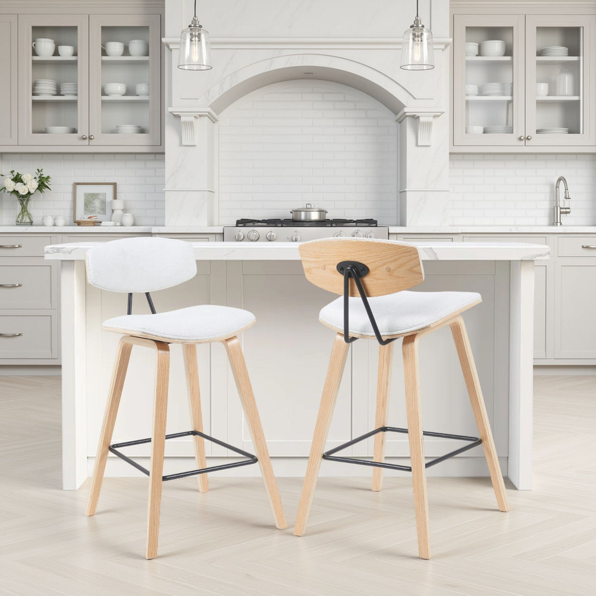 Fox - Swivel Counter Height Stool - Light Brown