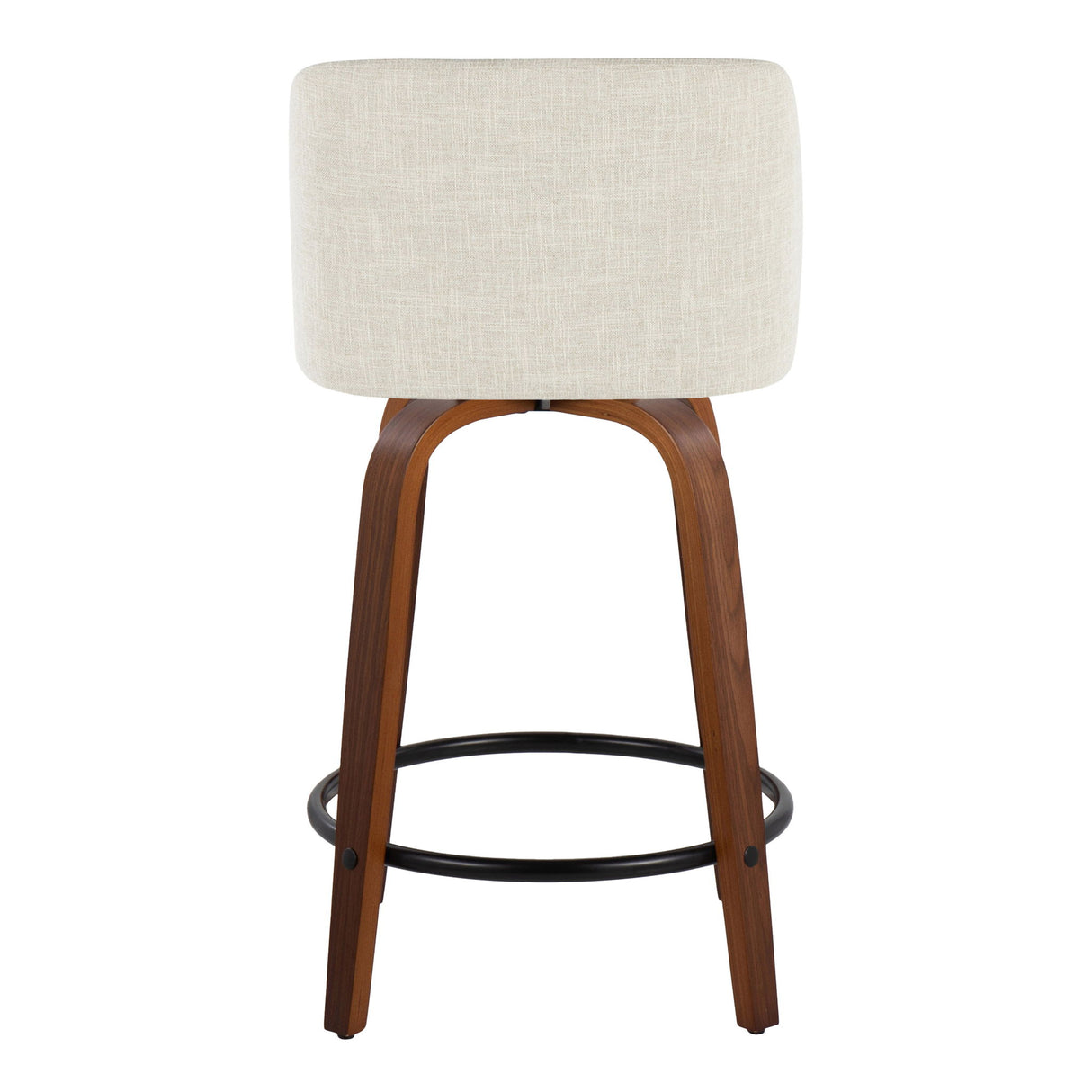 Toriano - Contemporary Fixed Height Counter Stool Swivel With Round Footrest (Set of 2)