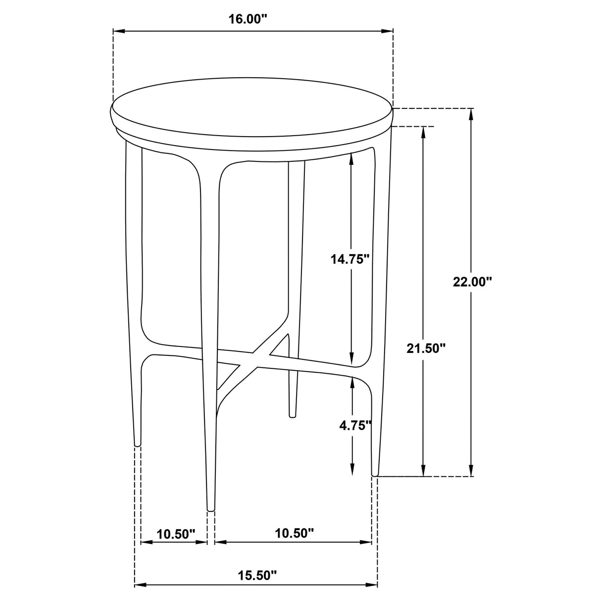 Baldwin Round Marble Top Side Table, White and Gold