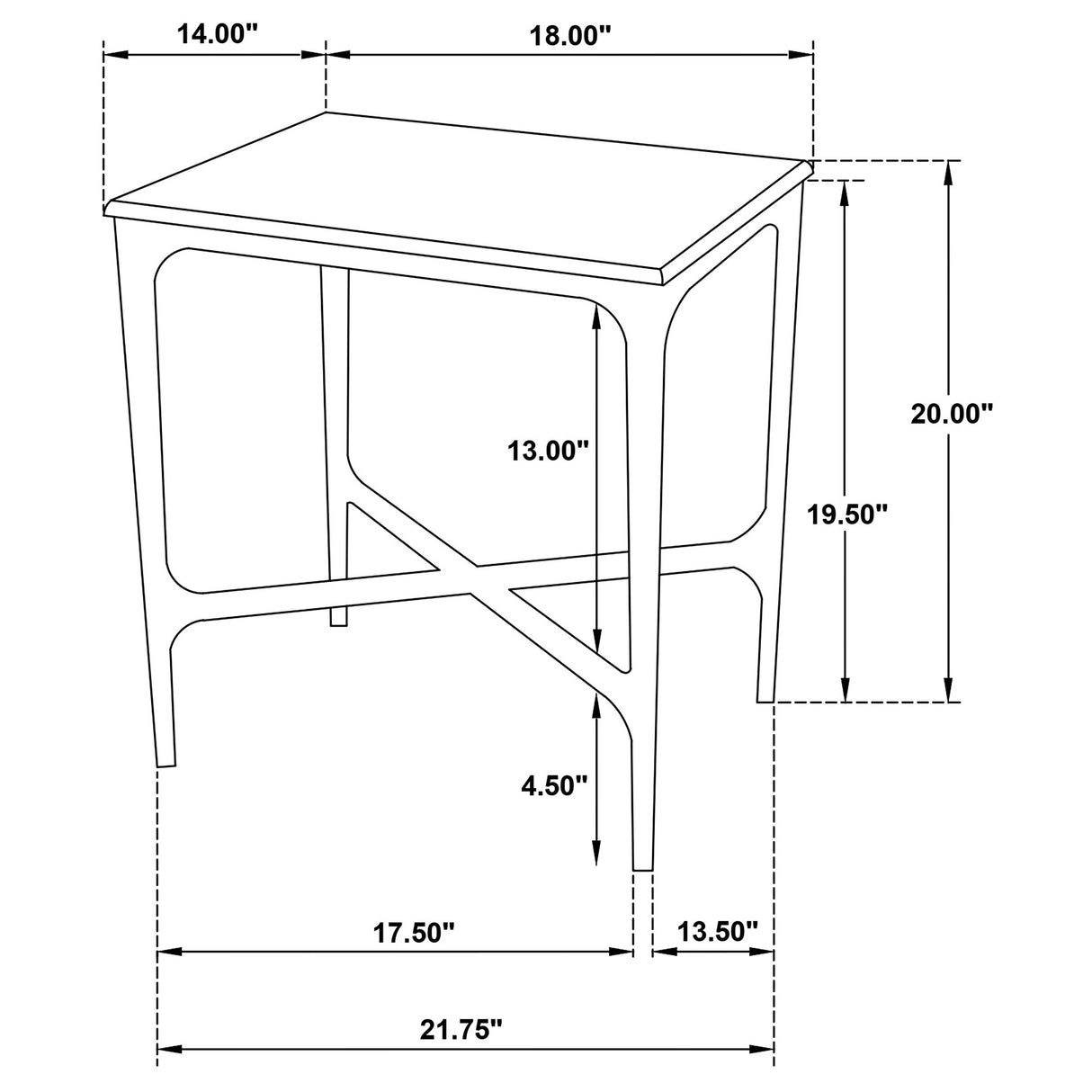 Baldwin Rectangular White Marble and Gold Side Table