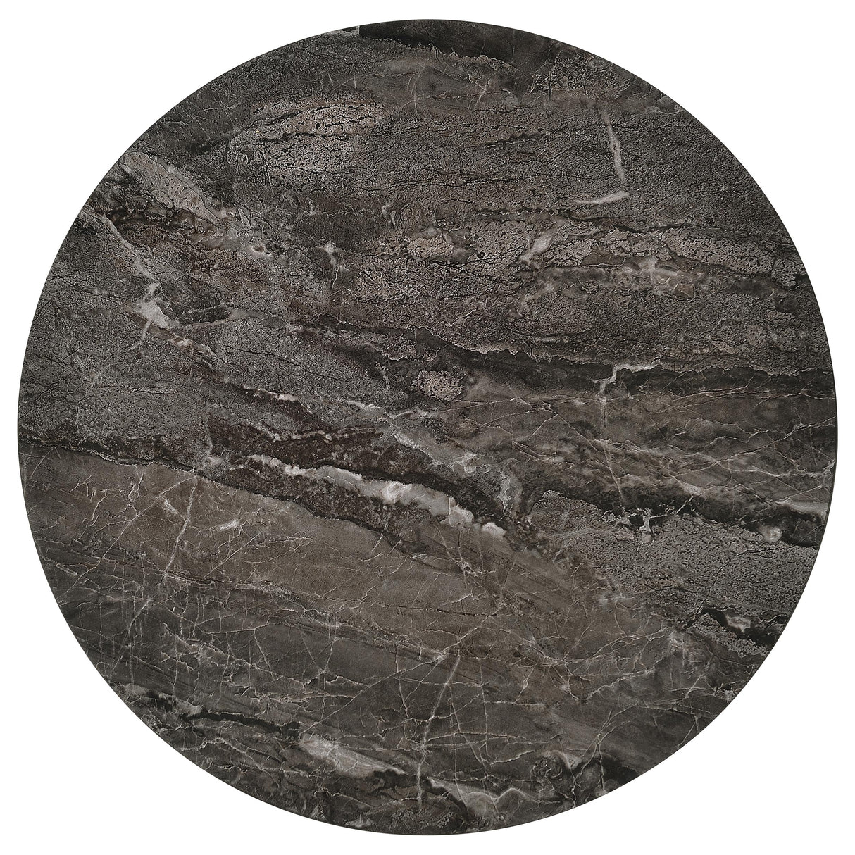 Barcelo Round Grey Faux Marble Top Metal Side Table