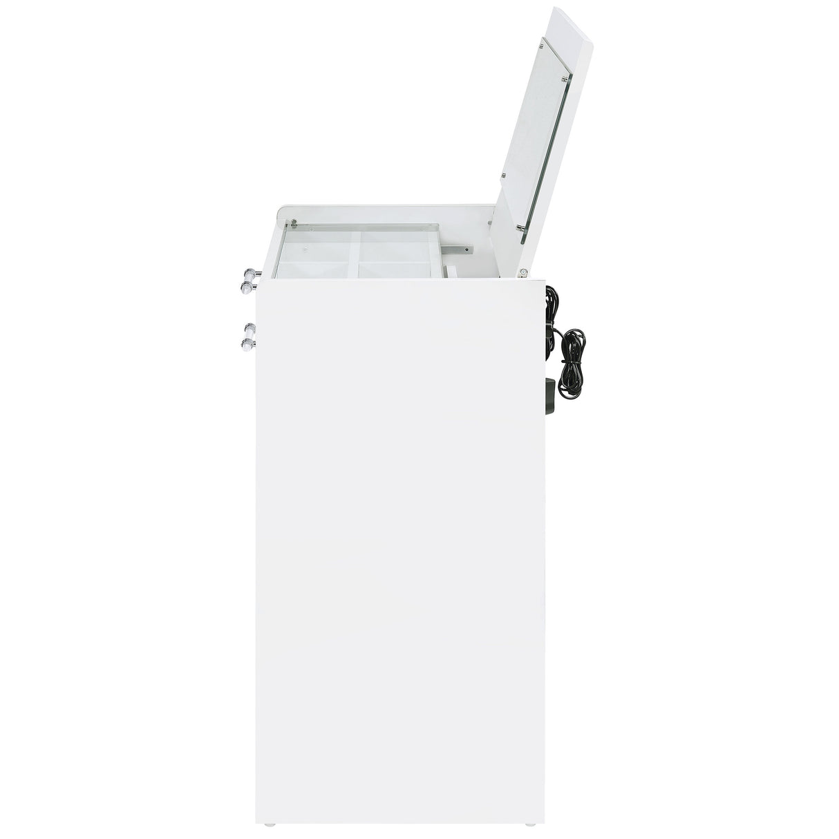 Danbury 3-Drawer Makeup Vanity and Stool Set, White High Gloss