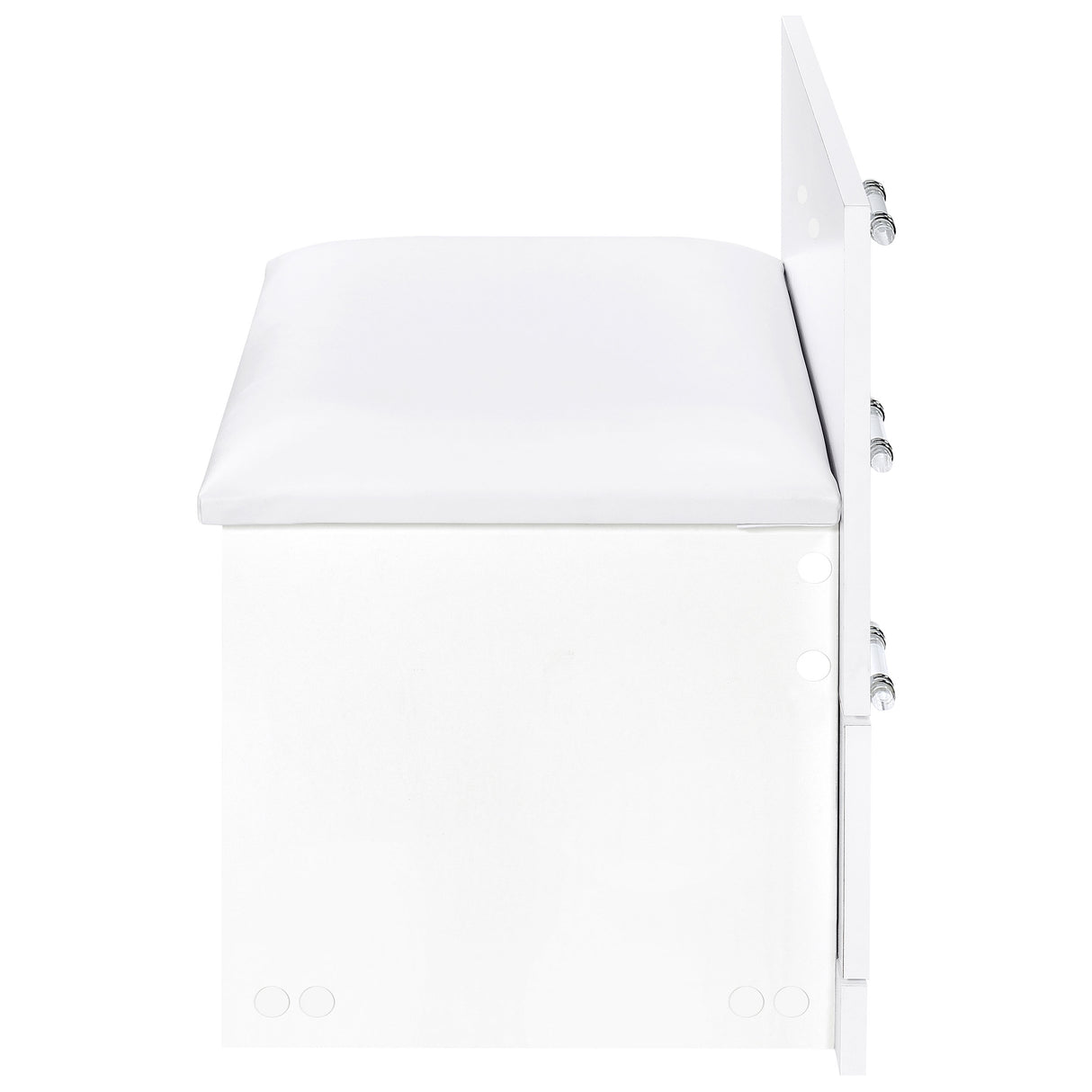 Danbury 3-Drawer Makeup Vanity and Stool Set, White High Gloss