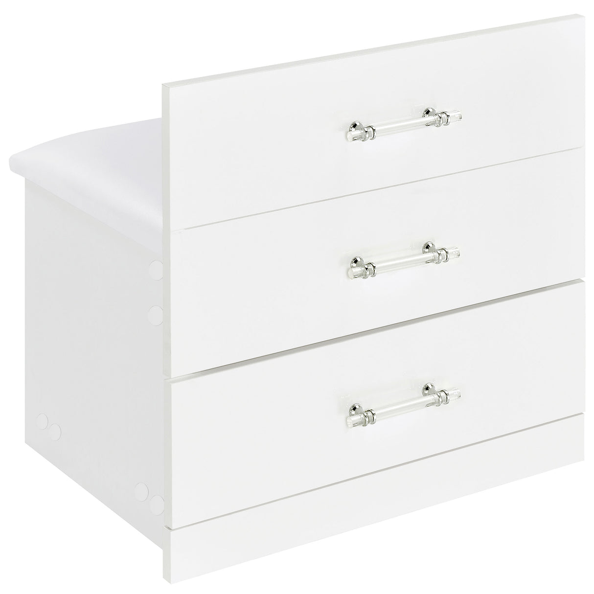 Danbury 3-Drawer Makeup Vanity and Stool Set, White High Gloss