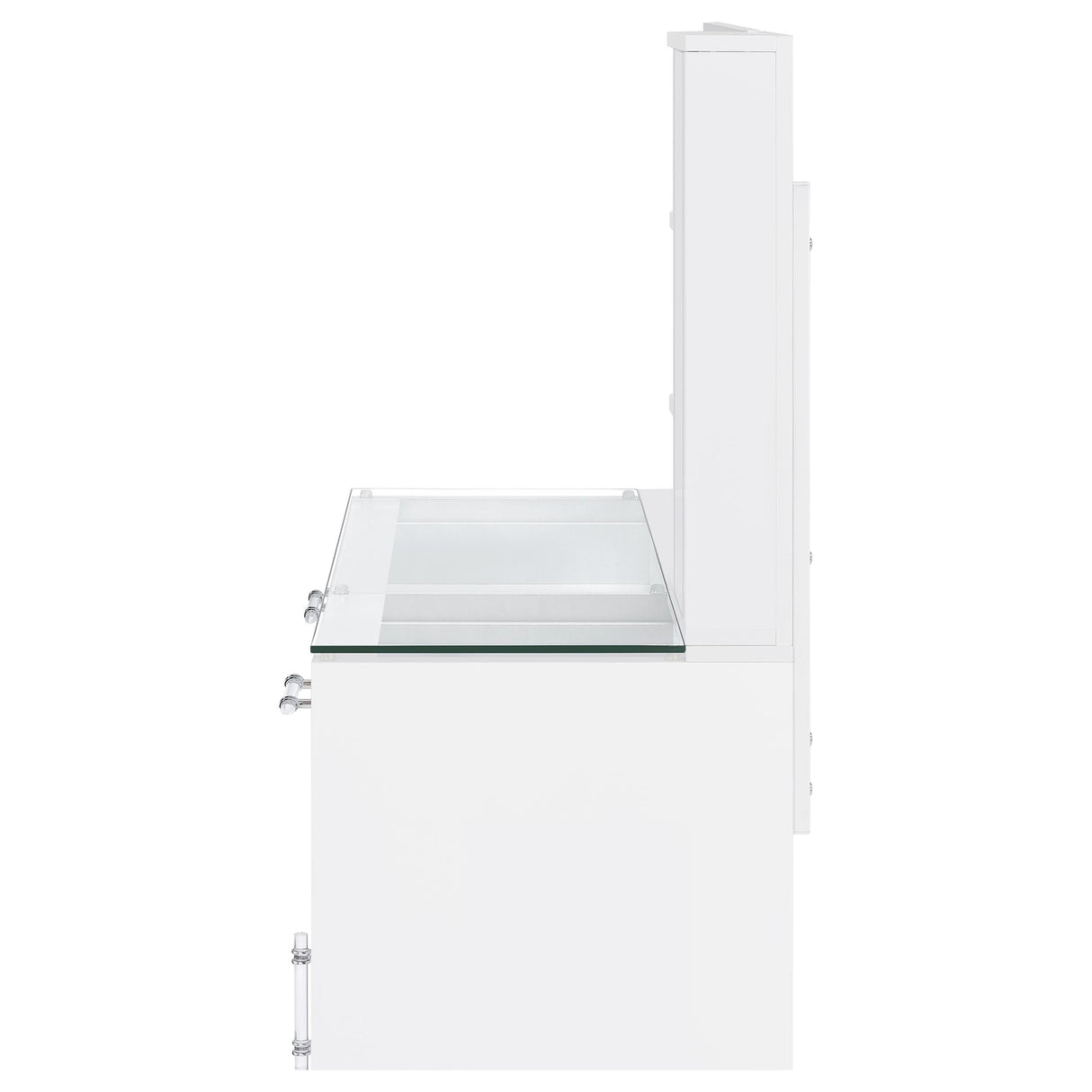 Flora 2-Drawer Vanity Set with LED Mirror, White High Gloss