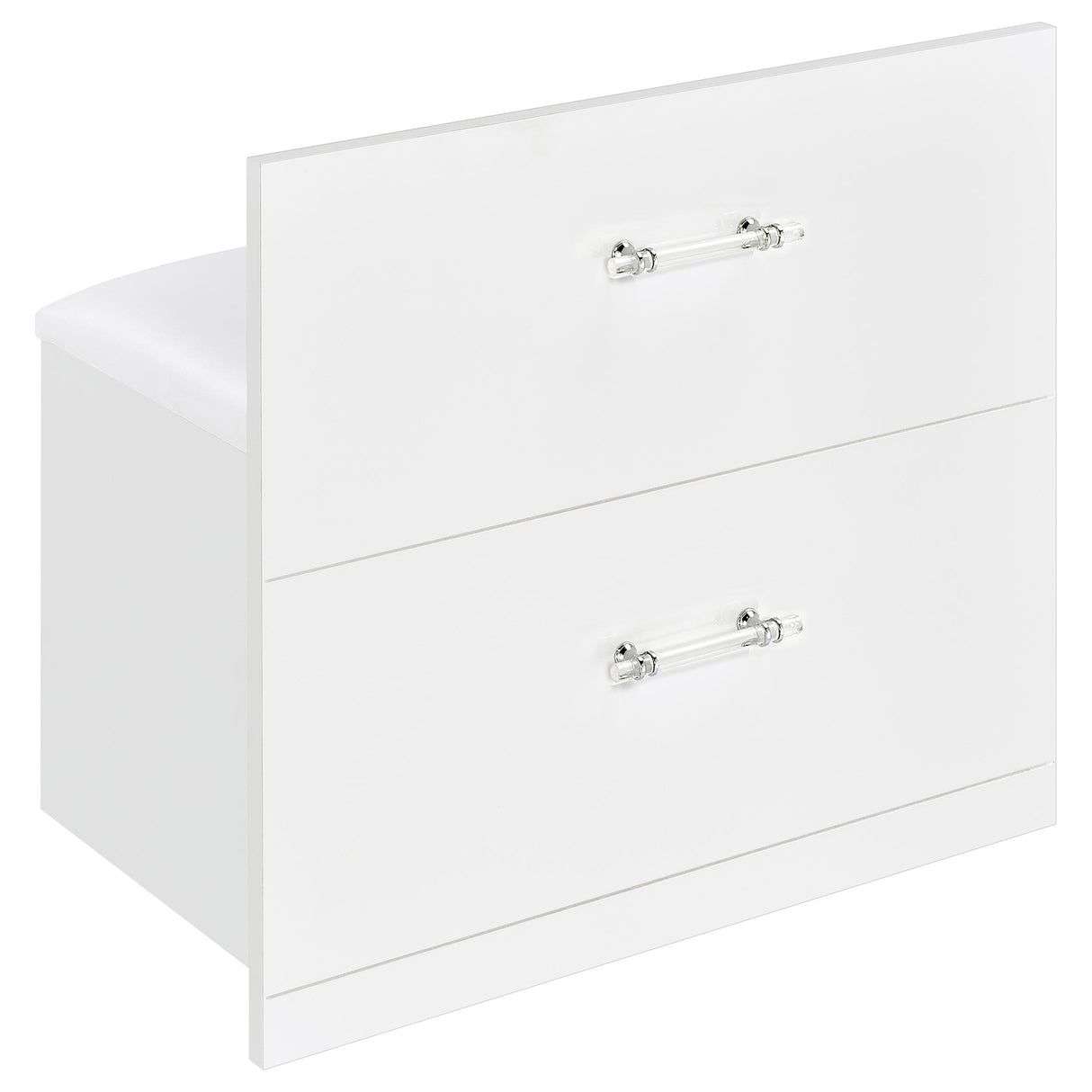 Flora 2-Drawer Vanity Set with LED Mirror, White High Gloss