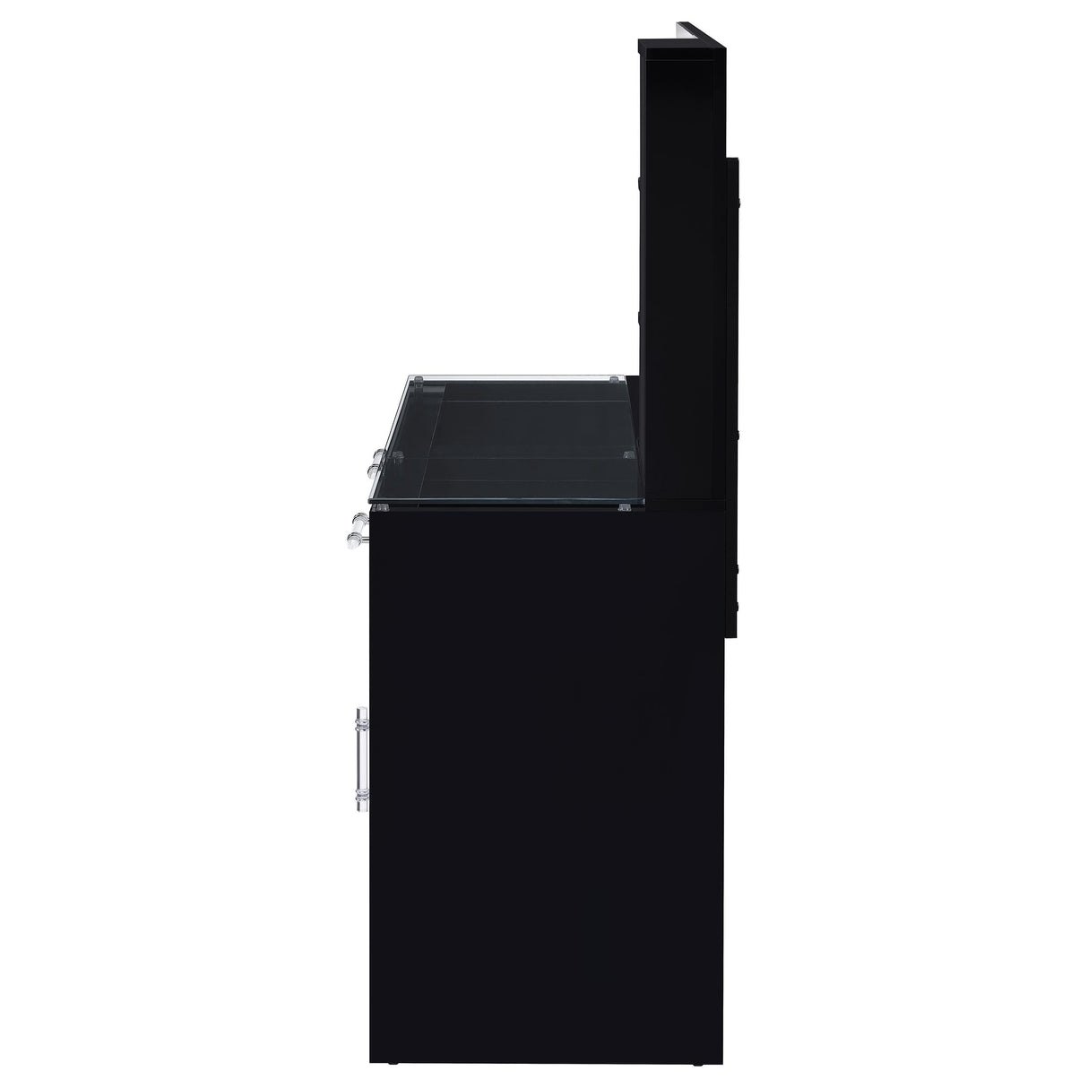 Flora 2-Drawer Vanity Set with LED Mirror - Black High Gloss