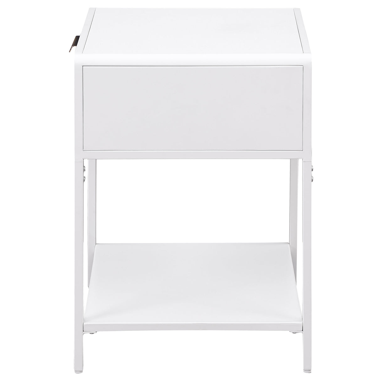 Amherst White Metal Cane 1-Drawer Bedside Table