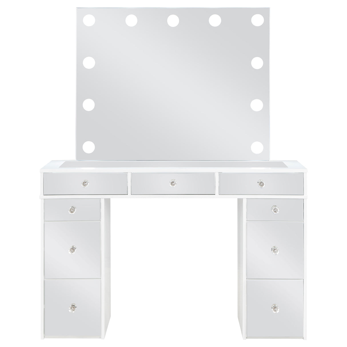 Regina Makeup Vanity Table Set with LED Mirror, White