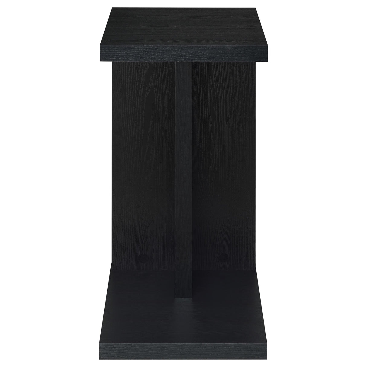 Clower Black C-Shaped Sofa Side Table in Engineered Wood