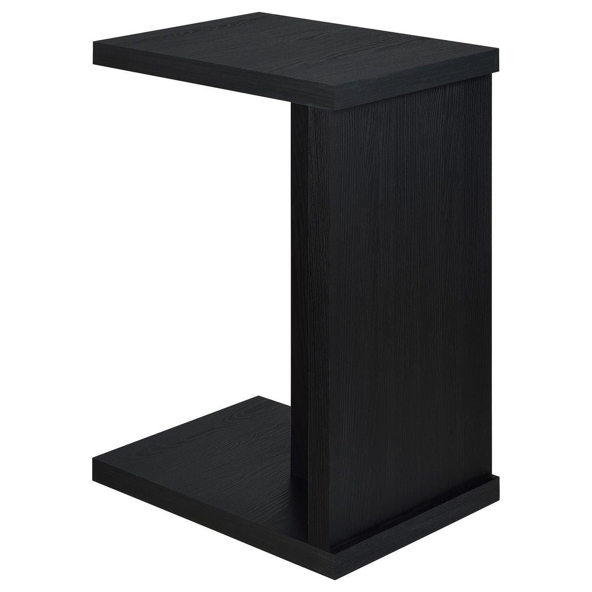 Clower Black C-Shaped Sofa Side Table in Engineered Wood