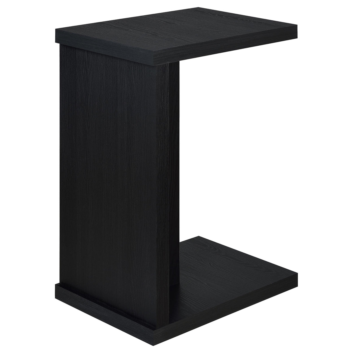 Clower Black C-Shaped Sofa Side Table in Engineered Wood