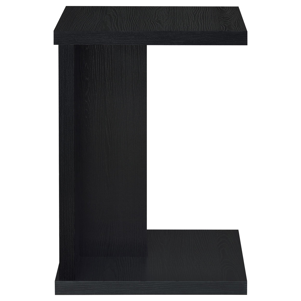 Clower Black C-Shaped Sofa Side Table in Engineered Wood
