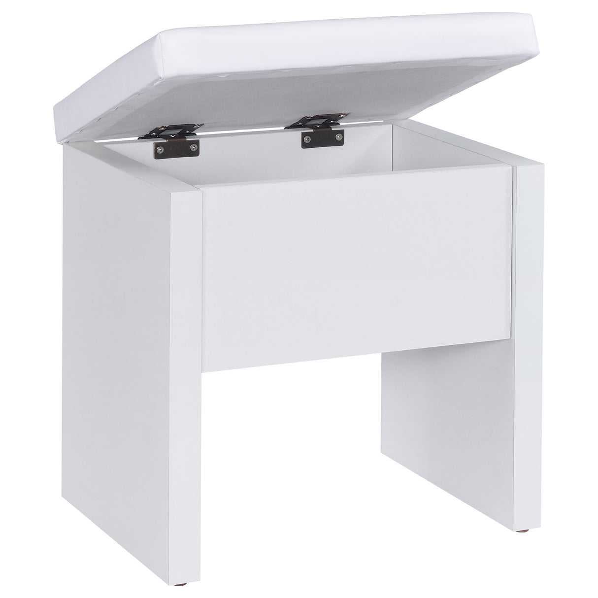 Bunbury White Makeup Vanity Table Set with Mirror and Stool
