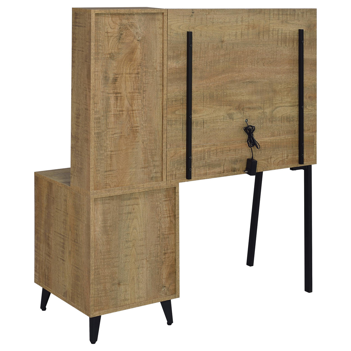 Souza 5-Drawer Makeup Vanity Table with LED Mirror, Mango