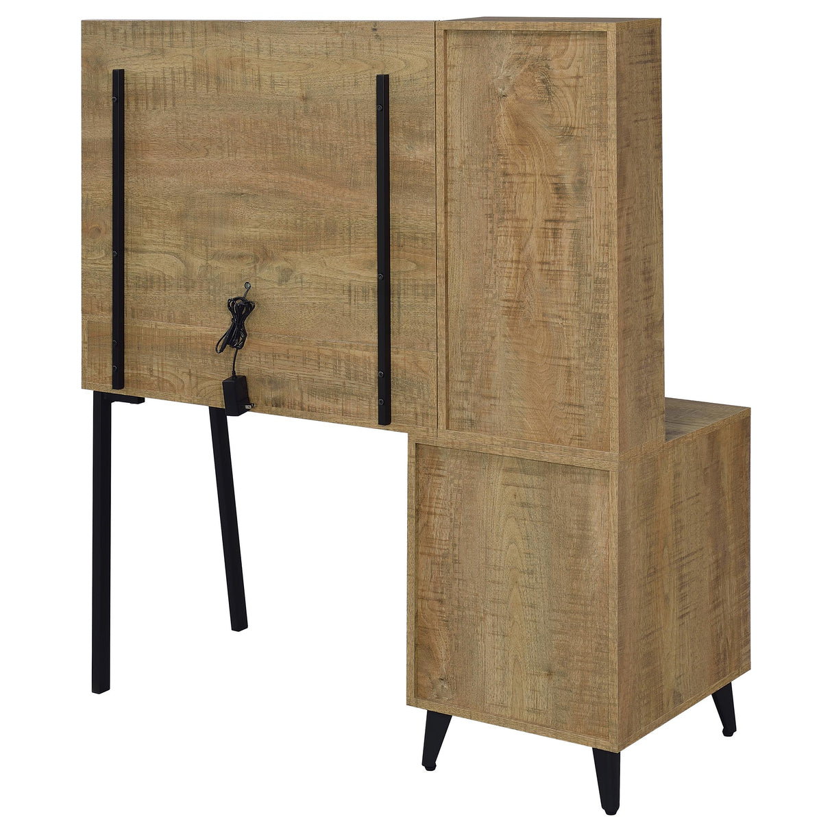 Souza 5-Drawer Makeup Vanity Table with LED Mirror, Mango