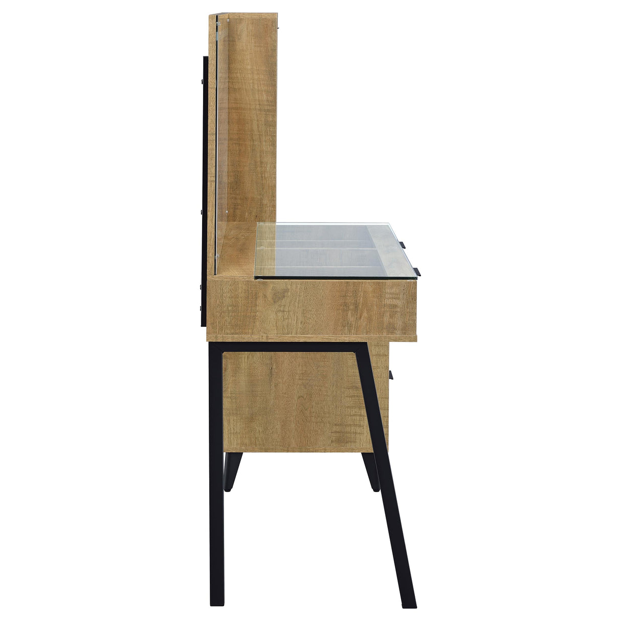 Souza 5-Drawer Makeup Vanity Table with LED Mirror, Mango