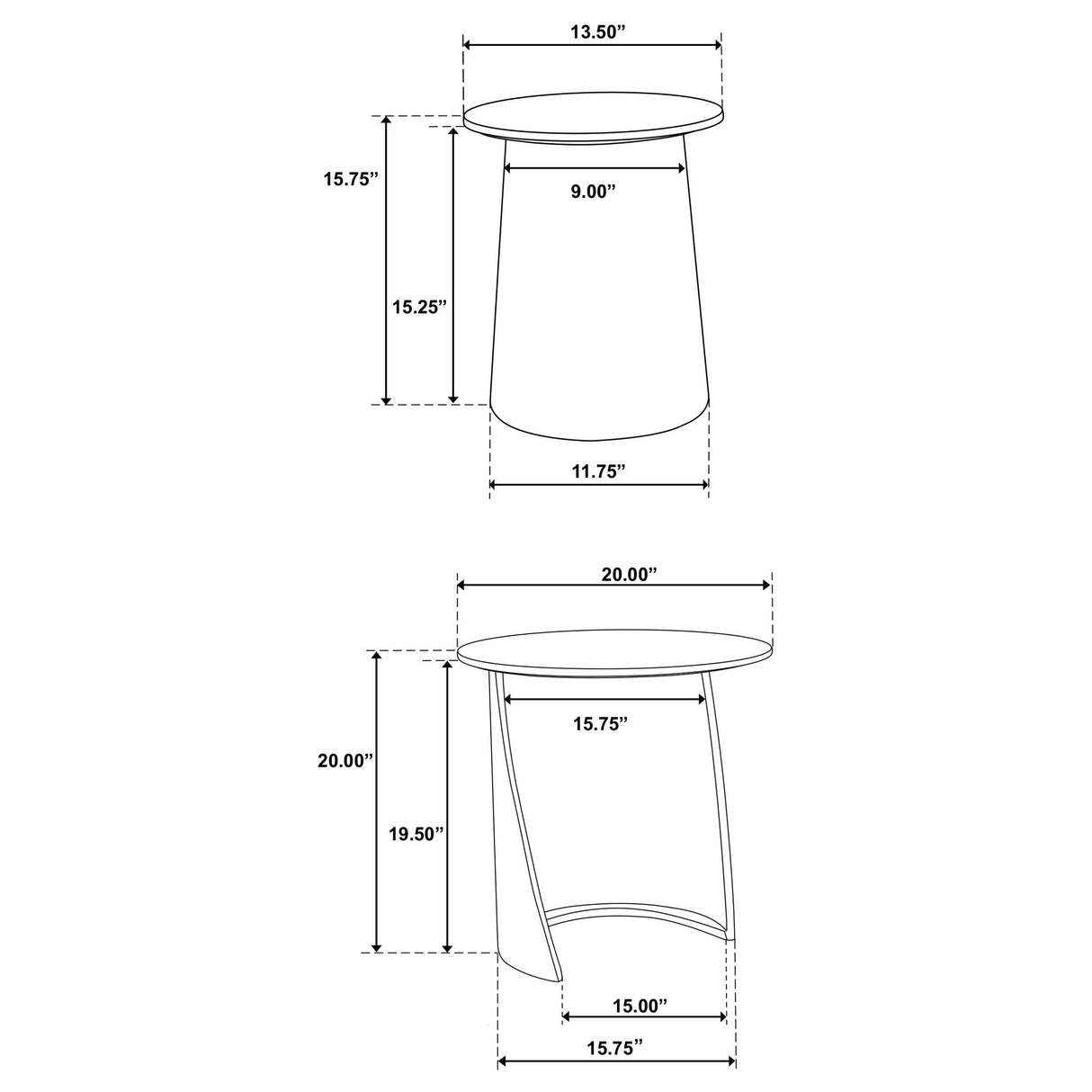 Yency 2-Piece Round Mango Wood Nesting Table Set, Dark Brown