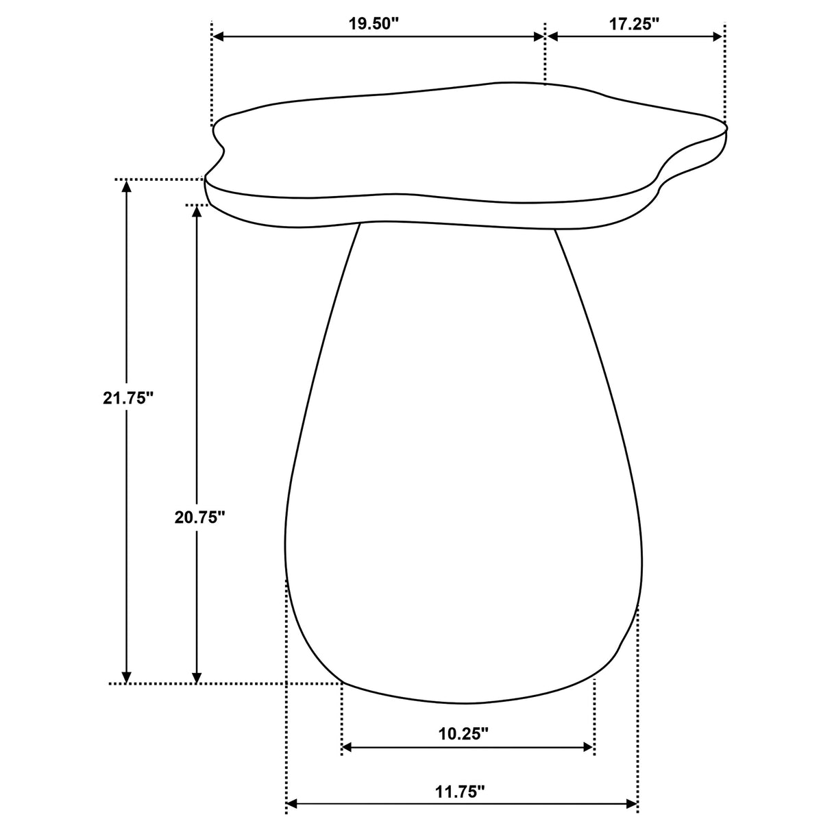 Perth 20" Off White Cloud-Shaped Side Table