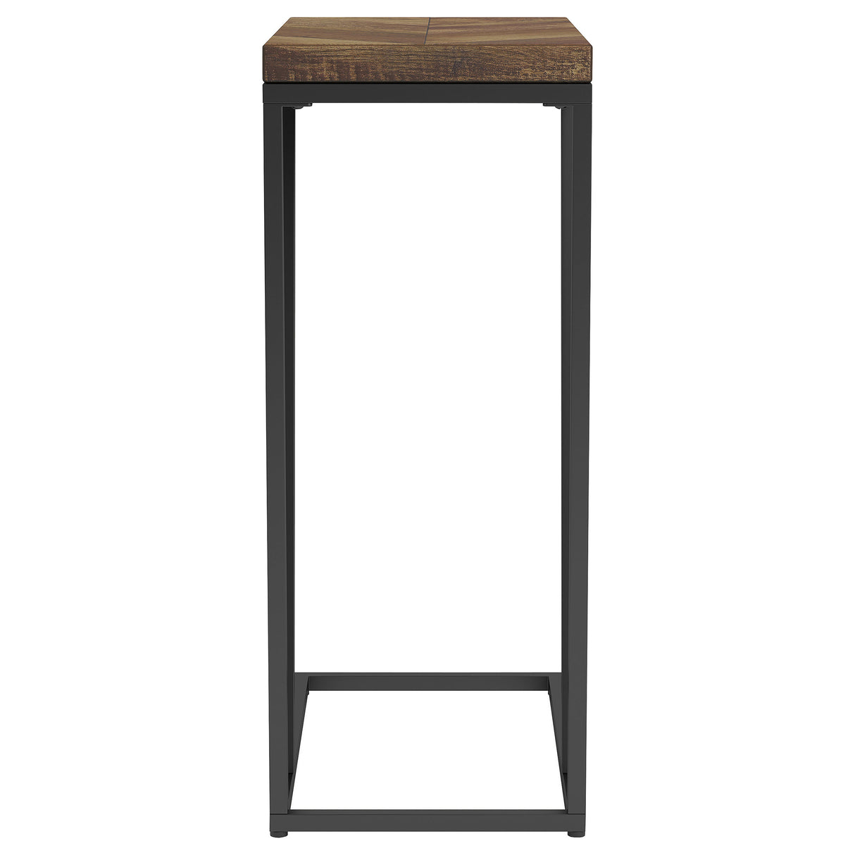 Sergio Rustic Tobacco C-Shaped Side Table, Engineered Wood