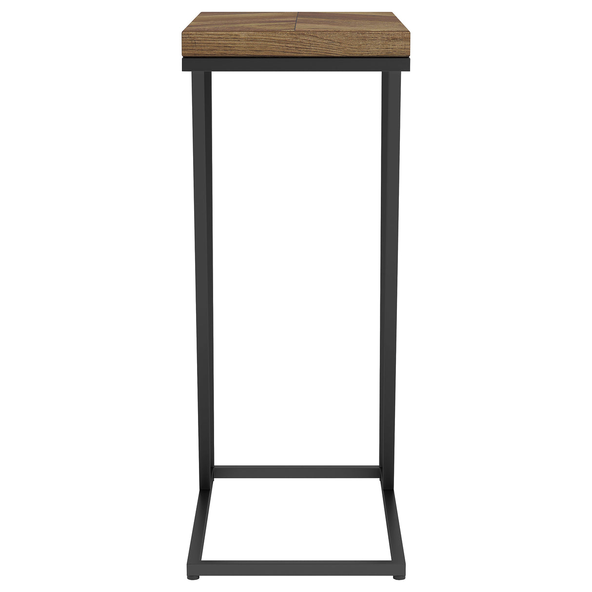 Sergio Rustic Tobacco C-Shaped Side Table, Engineered Wood