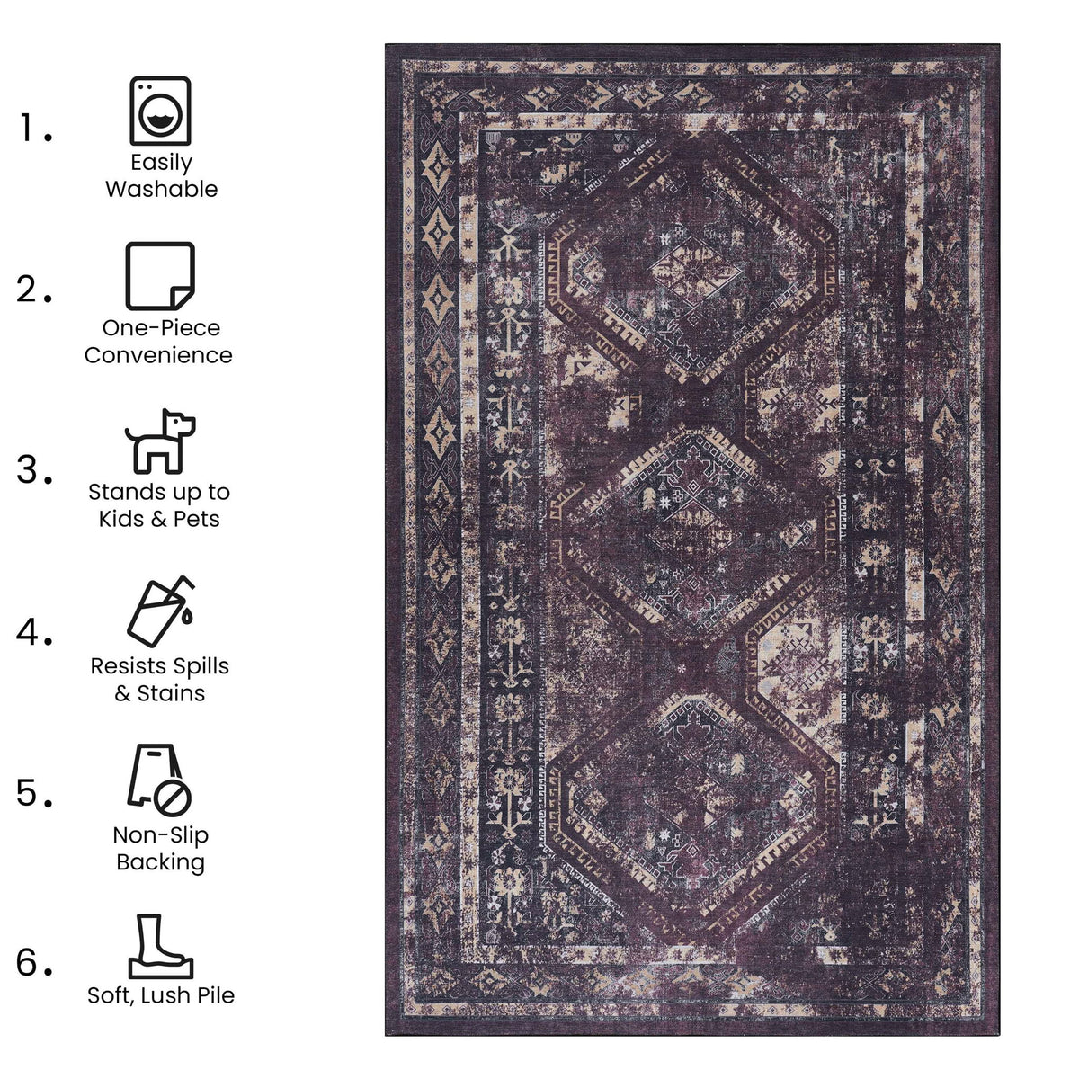 Maval - Trendy Washable Area Rug