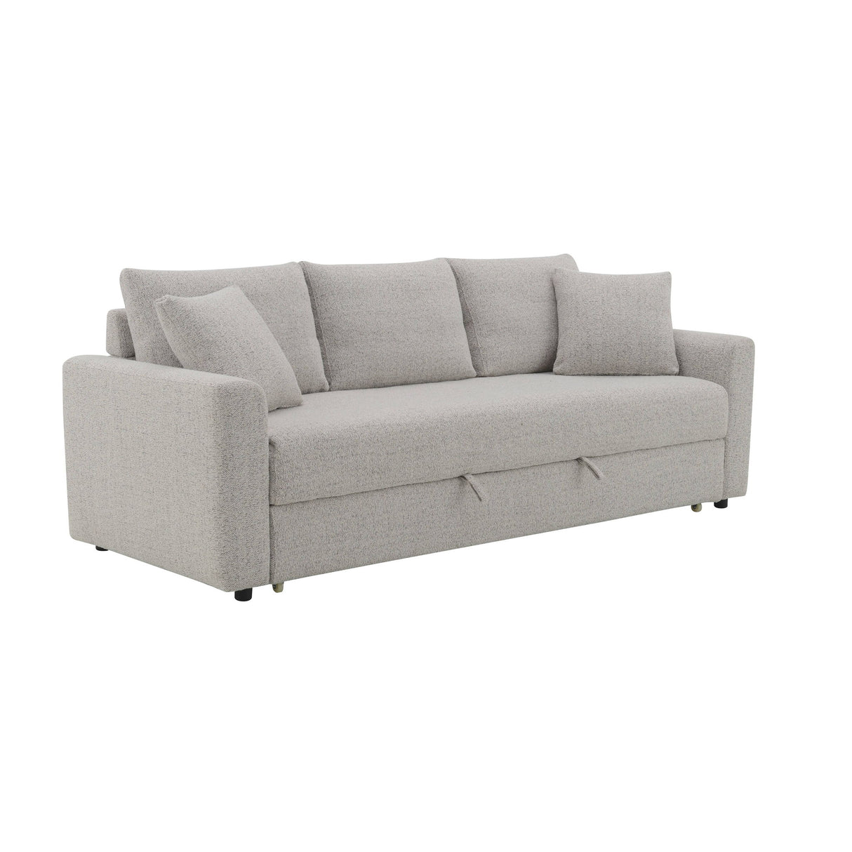 Connie - Boucle Sleeper Sectional Sofa With 2 Toss Pillows - Beige