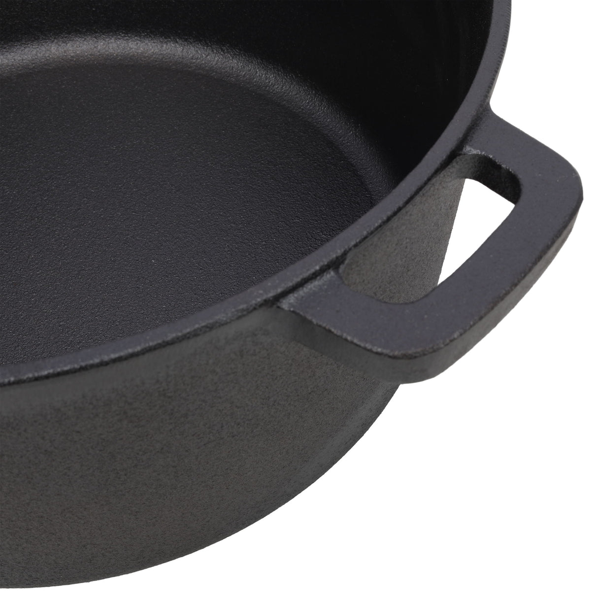 3 In 1 Pre-Seasoned Cast Iron Dutch Oven, Outdoor Camping Deep Pot, 5 Quart With Silicone Handles - Black